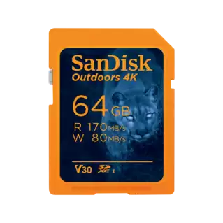 SanDisk Outdoors 4K UHS-I Card 64GB Front
